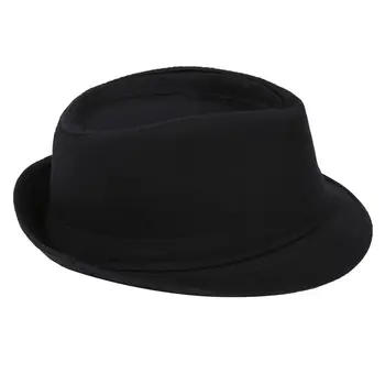 

Black Fedora Plain Hat Outfit accessory for Gangster Fancy Dress