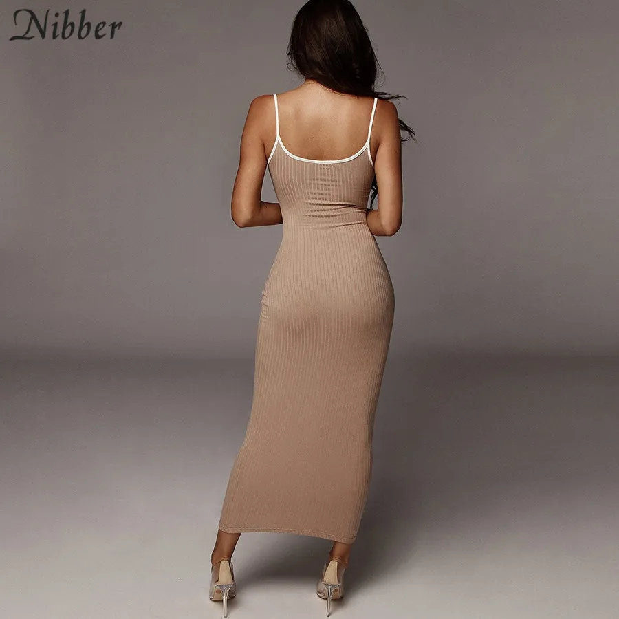 Nibber autumn Elegant pure knitting bodycon long dresss women 2019 sexy club party night simple stretch Slim lace up dress mujer - Image 4