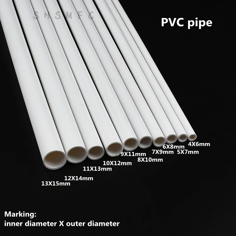 2~10pcs Length 50cm Outer Diameter 6~15mm PVC White Pipe Fish Tank Aquarium Tube Garden Irrigation Watering Fittings