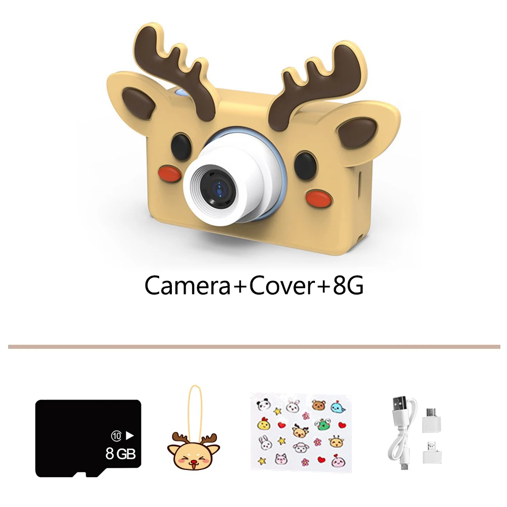 WJ4026A-8G Cartoon HD Mini Kids Camera Baby Educational Toys baby Birthday Gifts 12 Languages 32G 1080P Portable Digital Video Camera - Цвет: WJ4026A-8G