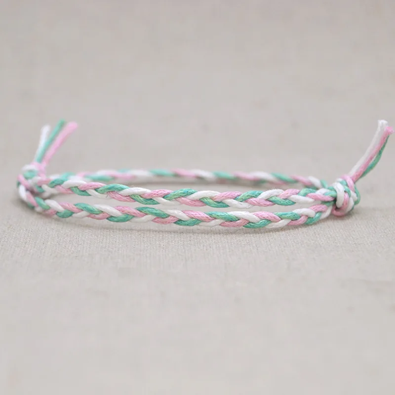 HI MAN 22 Styles New Design Ethnic Wind Cotton Rope Handmade Bracelet Women Fashion Simple Color Wrap Bracelet Friendship Gift