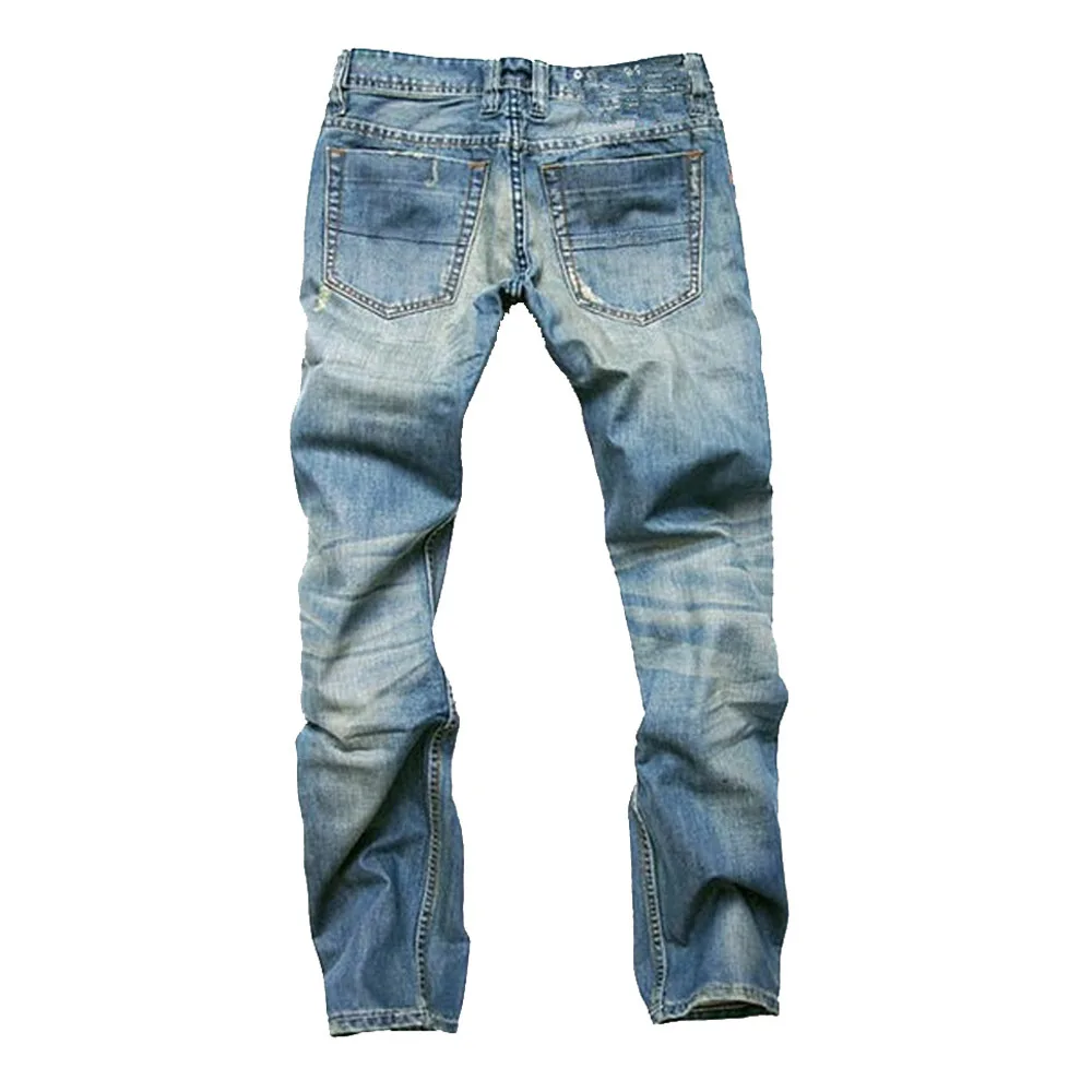 Рваные джинсы с дырками, новинка, розничная и, хлопковые зауженные джинсы, хорошее качество, джинсовые синие длинные брюки, мужские джинсы, размер 28-42