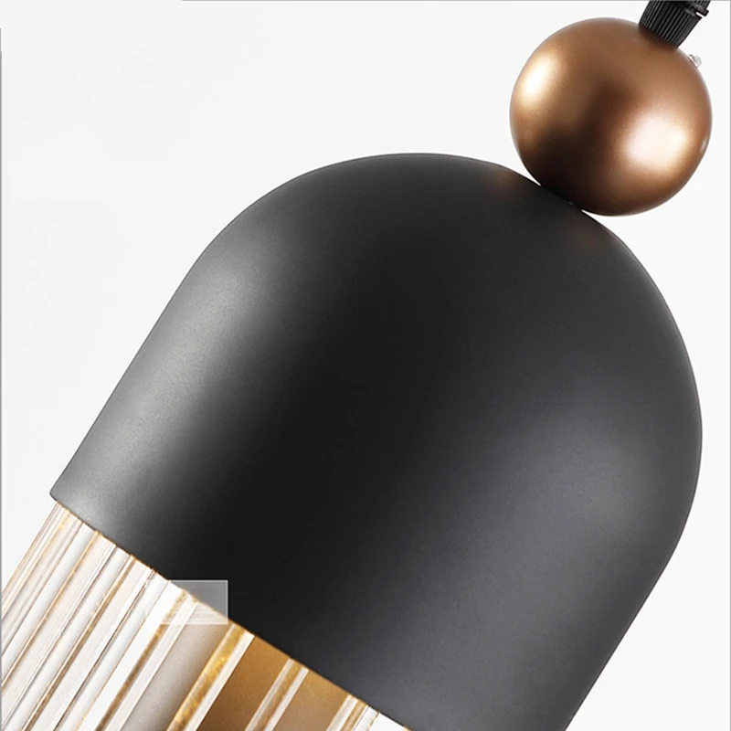 Скандинавский светодиодный подвесной светильник из стекла с кисточками