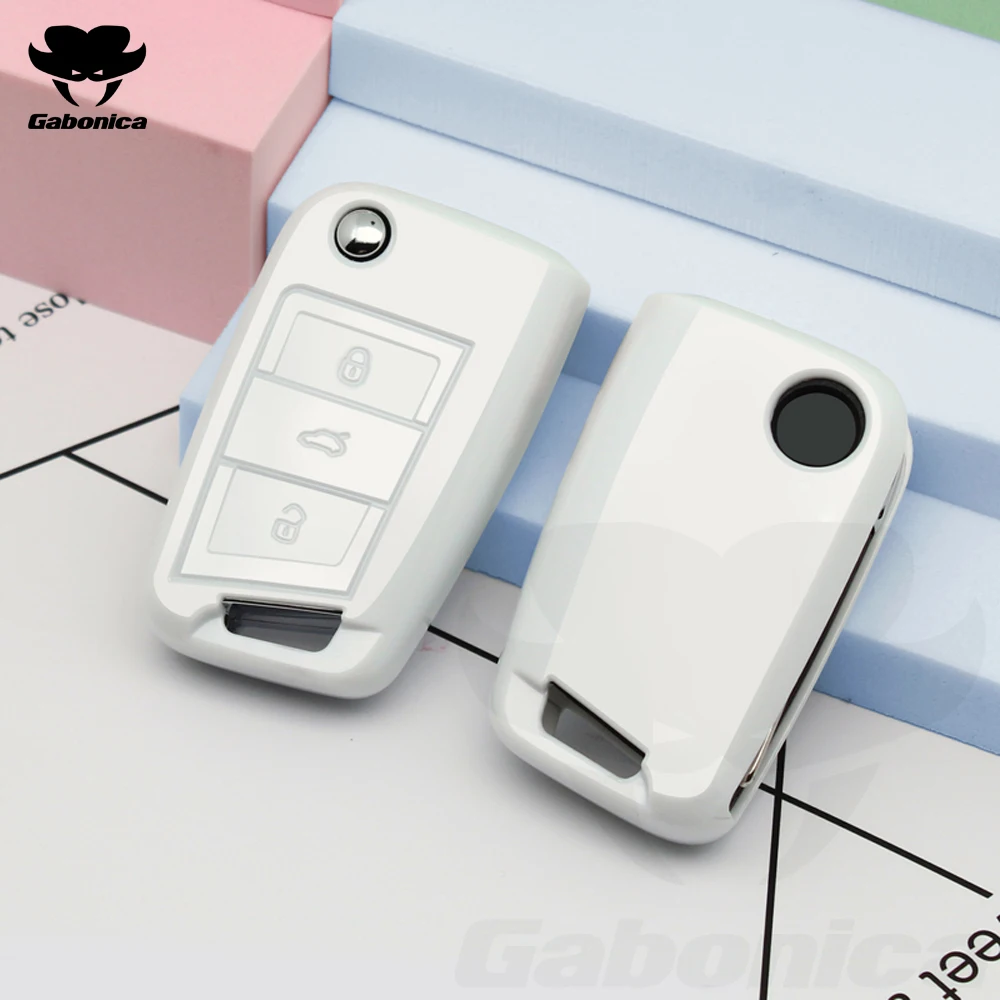 New Soft TPU Car Key Cover Case Shell fob For Volkswagen VW Golf 7 mk7 Seat Ibiza Leon FR 2 Altea Aztec Fob Keychain Accessories