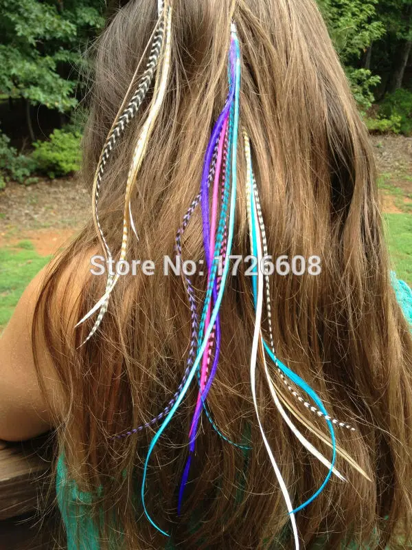 Long Hair Feathers | 11-14 Inches Lavender Grizzly / Thin