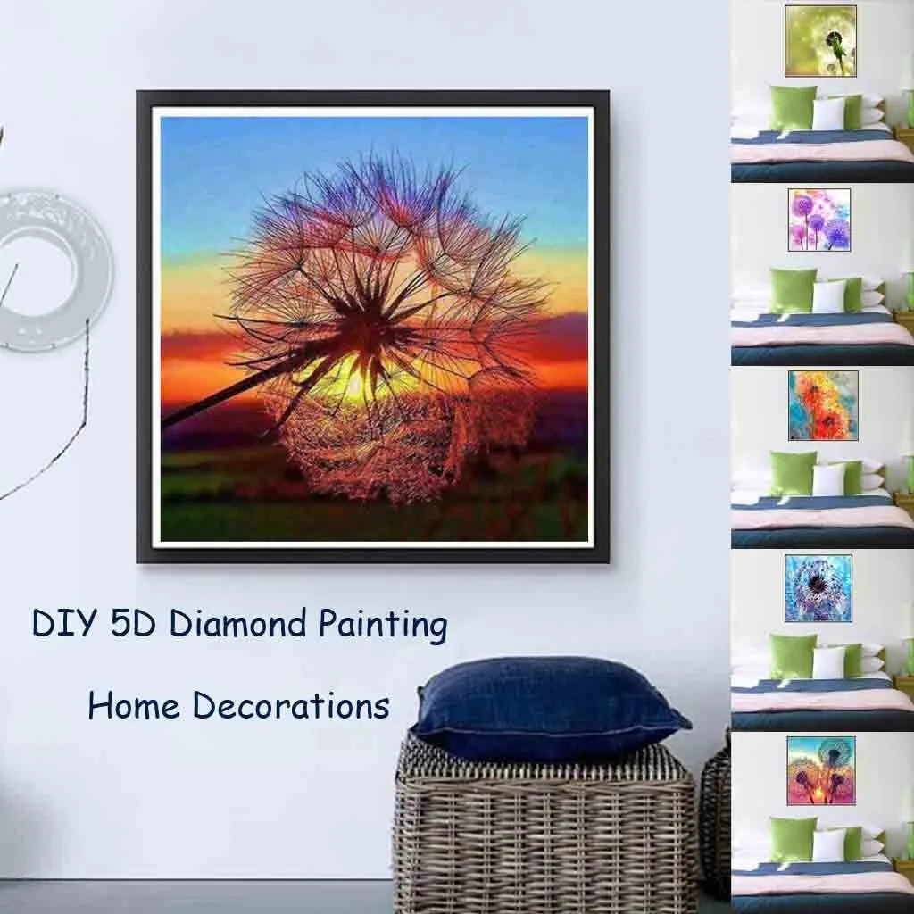 2020 DIY New 5D Diamond Painting Dandelion Scenery Modern Cross Stitch Full Decorations Living Room | Дом и сад
