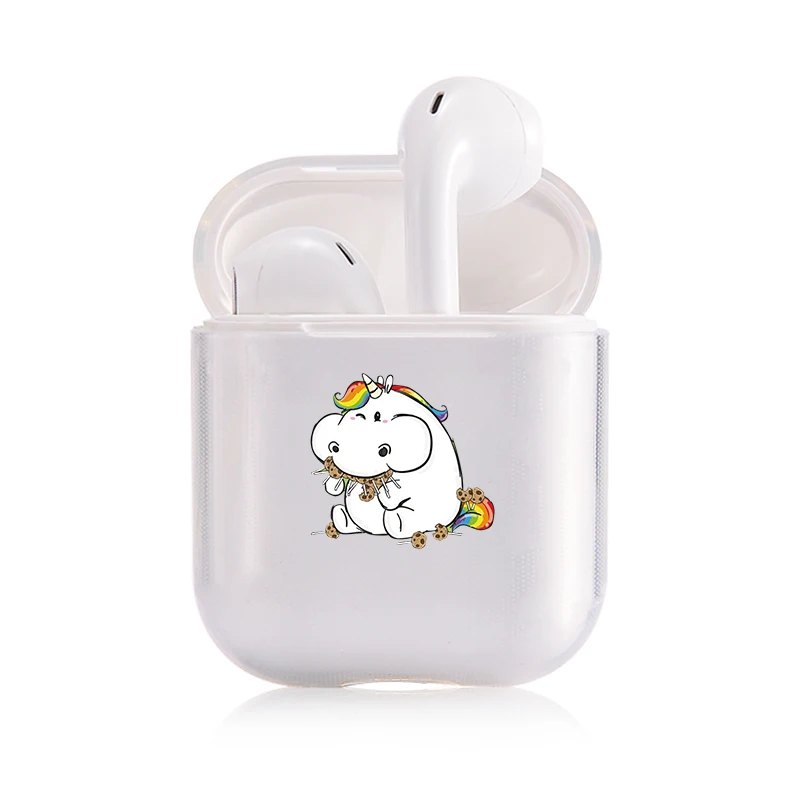 I200009 Портативный Airpods чехол беспроводной Единорог милый модный популярный прозрачный наушники прекрасная пара защитные наушники Забавный чехол - Цвет: I200009