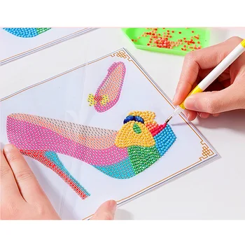

5d Diamond Painting Kit Full Drill Cartoon High Heels Coin Purse Keychain Pendants Cute Diamond Mosaic Rhinestones Gift