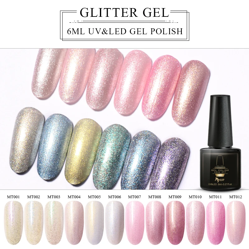 

Nail Gel Polish Glitter Semi Permanent Vernis Top Coat Soak Off UV Nail Gel Shine Shimmer Manicure Soak Off Nail Art Varnish