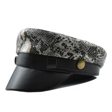 

GBCNYIER 2022 New Snake Pattern Female Military Cap Fashion All Match Crocodile Pattern Women Young Street Hat