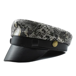 GBCNYIER 2022 New Snake Pattern Female Military Cap Fashion All Match Crocodile Pattern Women Young Street Hat