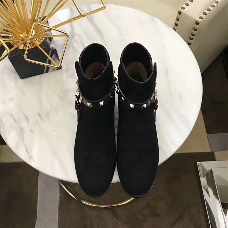 Женские ботинки; scarpe donna chaussures femme; женские ботинки с пряжкой; женская обувь на низком каблуке; модная обувь с круглым носком; botas mujer