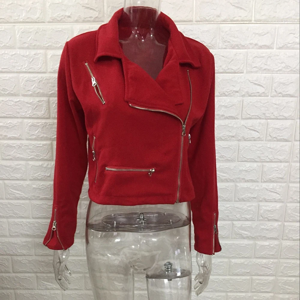 discounted  Womens Faux Suede Short Velvet Jacket Moto Biker Zip Up Slim Jackets Motorcycle Polyurethane Leathe