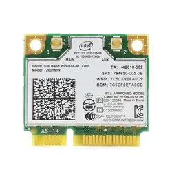 WTXUP 802.11ac для Intel беспроводной-AC 7260 7260HMW wifi + BT 4,0 Bluetooth адаптер mini PCI-E 867 Мбит/с 7260AC 2x2 wifi WLAN карта