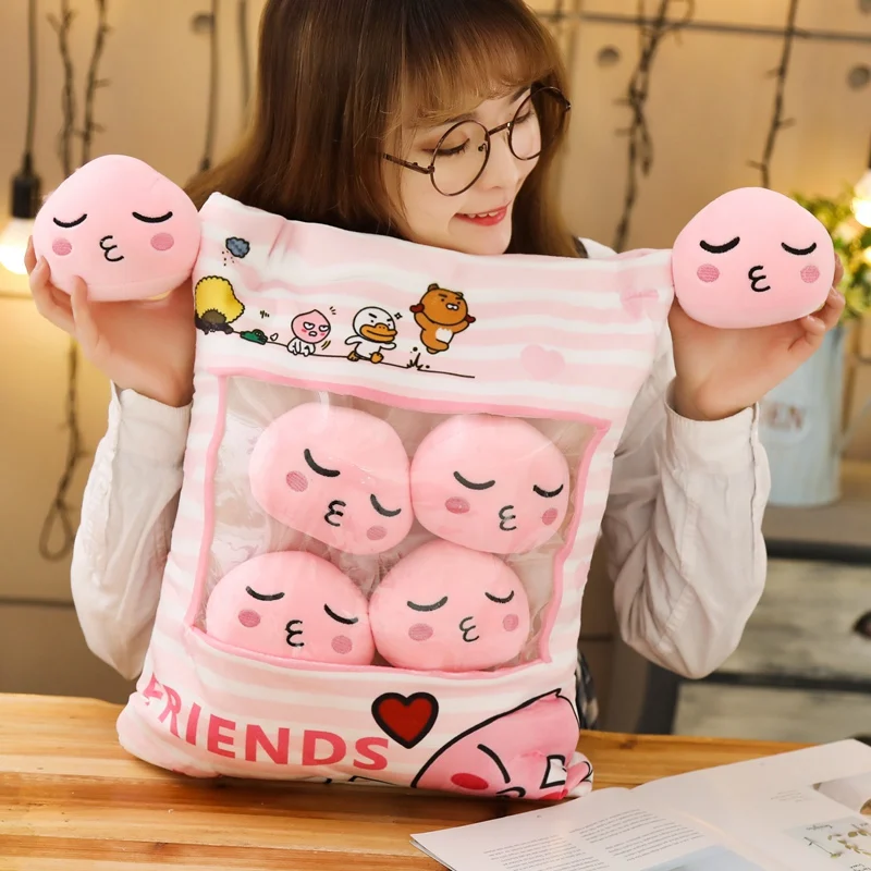 Плюшевая подушка Райана с мешочком для закусок, милая кукла-Лев, kawaii, изображение аниме, мягкая подушка, подарок для девушки, рождественский подарок