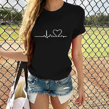 

2020 New Women T-shirts Casual Harajuku Love Printed Tops Tee Summer Female T shirt Short Sleeve T shirt For Women Clothing