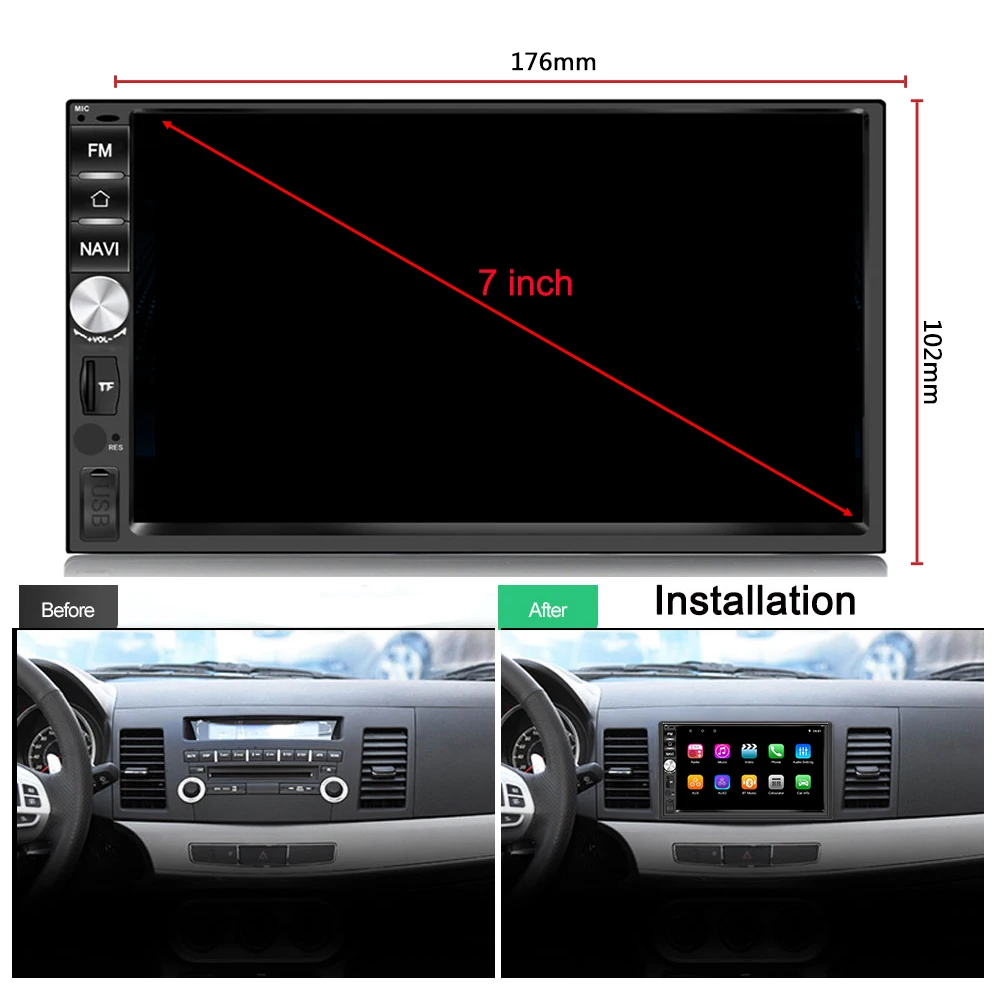 Perfect 2 Din Android 8.1 Head Unit Auto Radio GPS Navigation Car Stereo Android Car Player with RDS Wi-Fi Android MP3 Player For Kia 7