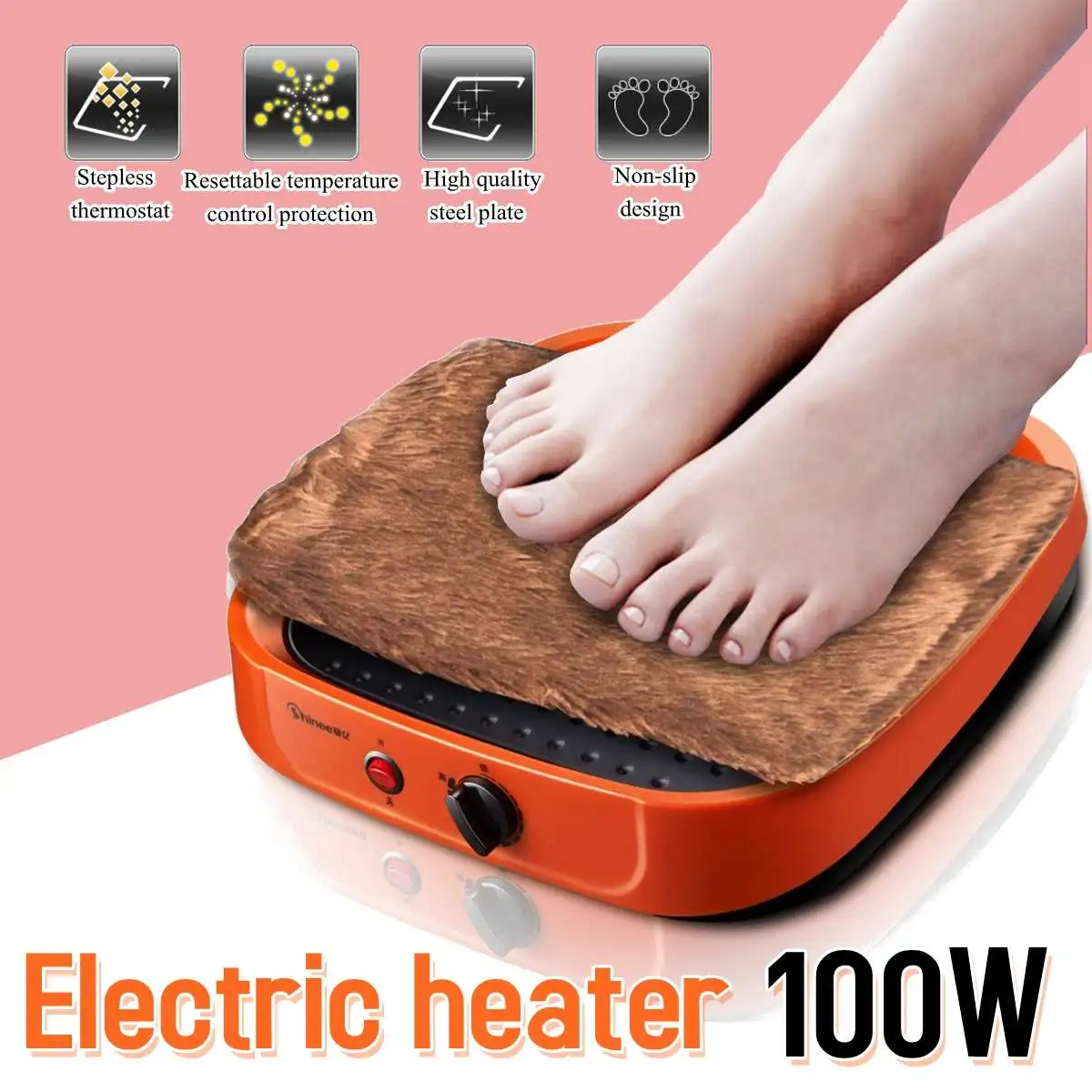 

220V 100W Feet foot warmer pad office warm foot thermostat electric pad home constant temperature massage foot dryer