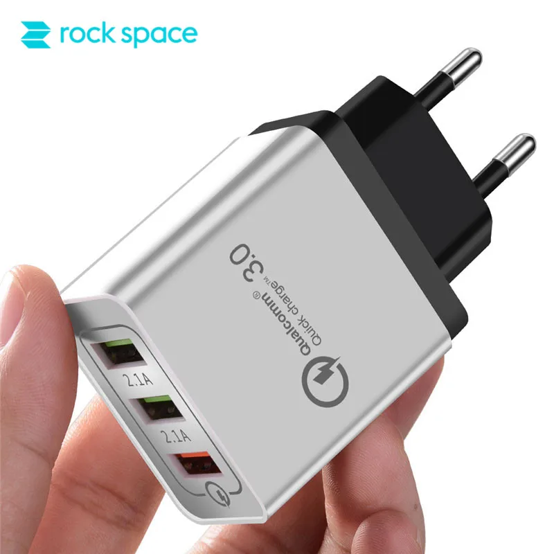 Rockspace Быстрая зарядка QC 3,0 Смарт Быстрое 3 USB настенное зарядное устройство для Xiaomi samsung huawei зарядное устройство адаптер для зарядки мобильного телефона