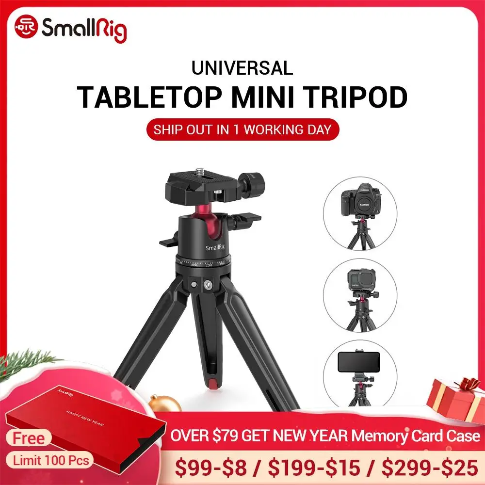 SmallRig-minitrípode Universal de sobremesa con cabezal de bola panorámica, trípode para teléfono, cámara, DSLRs, ajustable, 2664 ► Foto 1/6