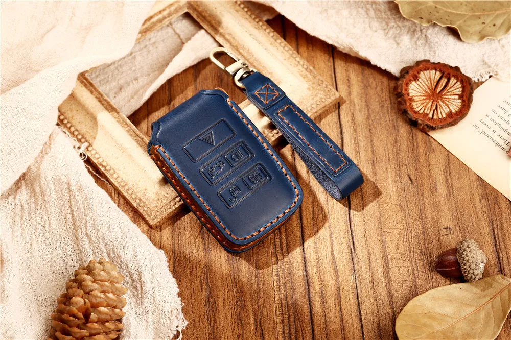 Portachiavi in pelle per auto portachiavi custodia in pelle per Land Rover Discovery Evoque Sport Freelander 2 LR4 per Jaguar e-pace XF XJL - H4a5eb51644d74141a7c82dfe64a2d815d