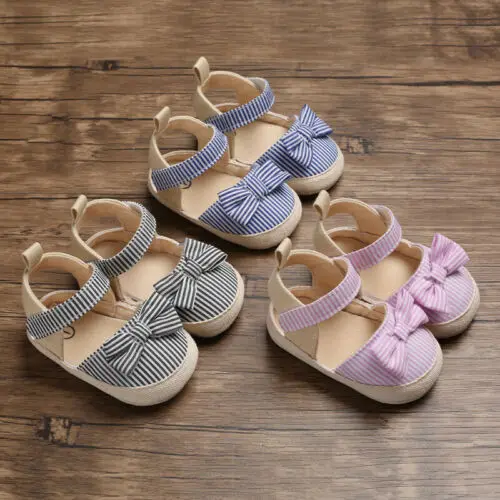 US Stock Fashion Newborn Baby Girl Soft Crib Shoes Infants Anti-slip Sneaker Prewalker 0-18M New
