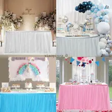 Faroot/Новое поступление, 1,85 м* 77 см, Тюлевая юбка-пачка для стола, праздничный декор для вечеринки, дня рождения, вечеринки, вечерние украшения