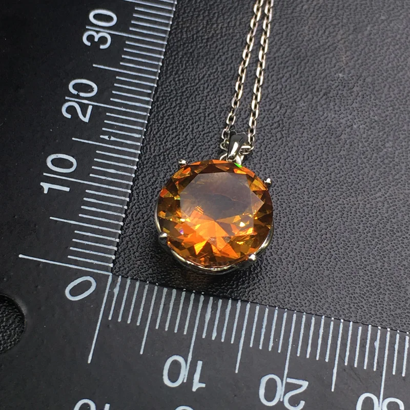 CSJ Simple Zultanite Pendant Sterling 925 Silver Round12mm Created Sultanite Color Change Fine Jewelry Women Party Wedding