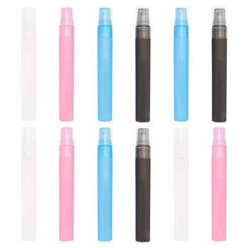 

12PCS 10ml Empty Spray Bottle Plastic Perfume Refillable Bottles Portable Liquid Sample Bottle with Cap for Travel Home (Clear/B