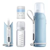 3 in 1 Baby Bottle Travel Feeding Set With Milk Powder Storage With USB Warmer Infant Milk Bottle Thermal Bag Blue Pink Dropship ► Photo 1/6