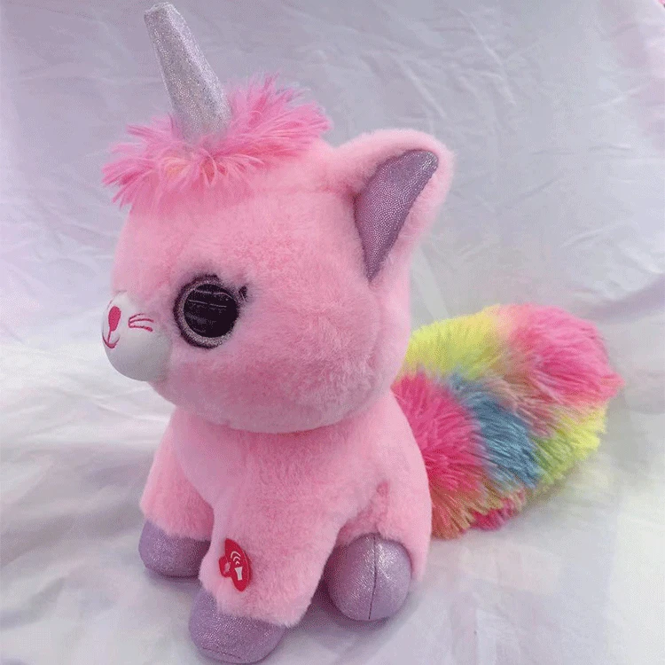 Interactive Luminous Unicorn Simulation Touch Kitten With Music Children's Plush Electric Toy Girl Gift