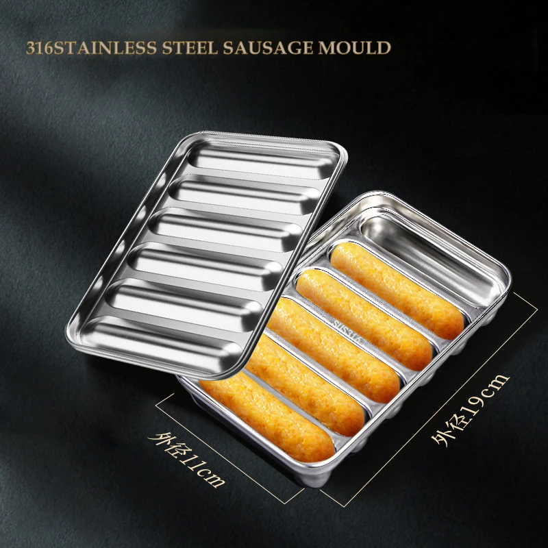 304 Stainless Steel Sausage Mold Children's Hot Dog Making Mould DIY Baked Ham Sausage Maker Box Household Kitchen Ba