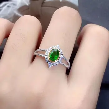 

Free shipping Natural And Real Diopside ring 925 sterling silver Fine jewelry For men or women