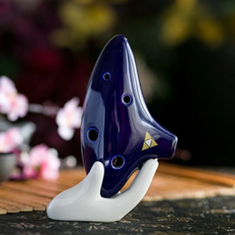 

White 6/12 Hole Ocarina Collector Ceramic Hand Stand Base For Music Lovers Woodwind Musical Instruments Repair Parts