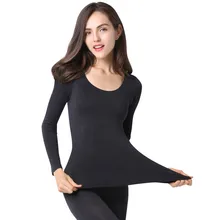 Дамское бесшовное тонкое термобелье комплект из двух предметов с круглым вырезом и длинным рукавом Теплые Женские кальсоны для зимы