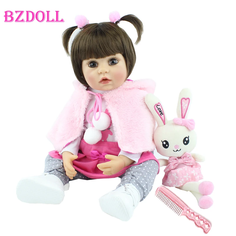 55 см полный силиконовые для маленьких девочек Reborn Baby Doll реалистичные куклы