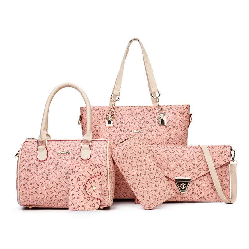 

2017 New Style WOMEN'S Bag Five-Piece Different Size Bags Arrowhead Pattern Shoulder Bag Europe And America Style Hand Oblique L