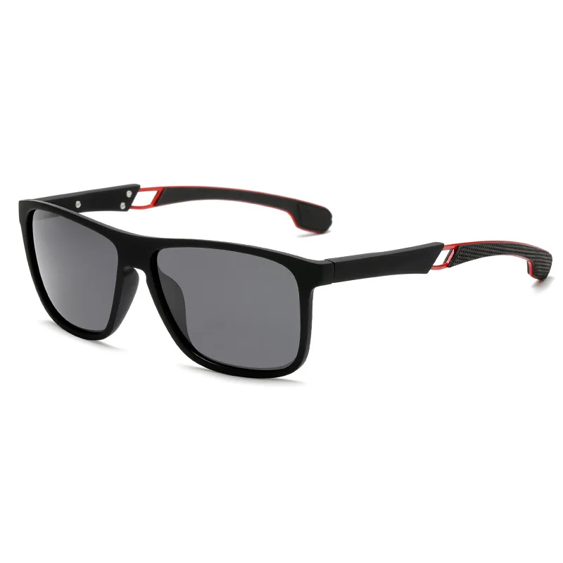 C3 black grey red HBK, Ретро стиль, мужские классические солнцезащитные очки пилота, HD поляризационные солнцезащитные очки для вождения, авиация TR90, оправа, весенние ноги, защита от ультрафиолета - Цвет линз: C3 black grey red