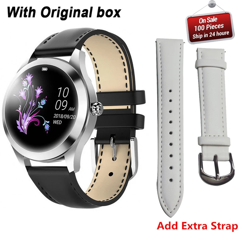 add extra strap Модные Смарт-часы для женщин KW10 IP68 Водонепроницаемые мульти-спортивные режимы шагомер сердечного ритма фитнес-браслет для леди PK H2 Q8 - Цвет: add extra strap