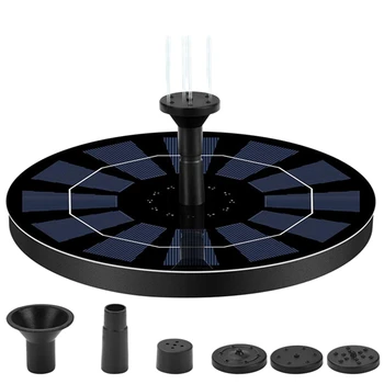 

Solar Fountain Pump 2.5W Circle Floating Solar Water Fountains Pump Built-in Battery Backup with 6 Nozzles