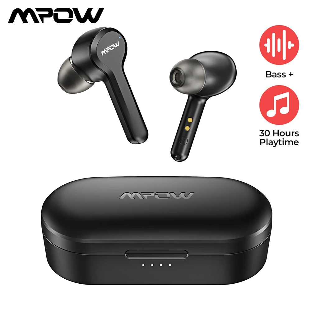 Mpow M9 TWS True Беспроводной Bluetooth 5,0 наушники IPX7 Водонепроницаемый наушники с зарядный чехол 30 часов проигрывания для iPhone 11