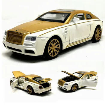 

Scale 1:32 Rolls Wraith Alloy Car Diecast Model Light Sound Pull Back High Simulation Toys For Children Car Collection