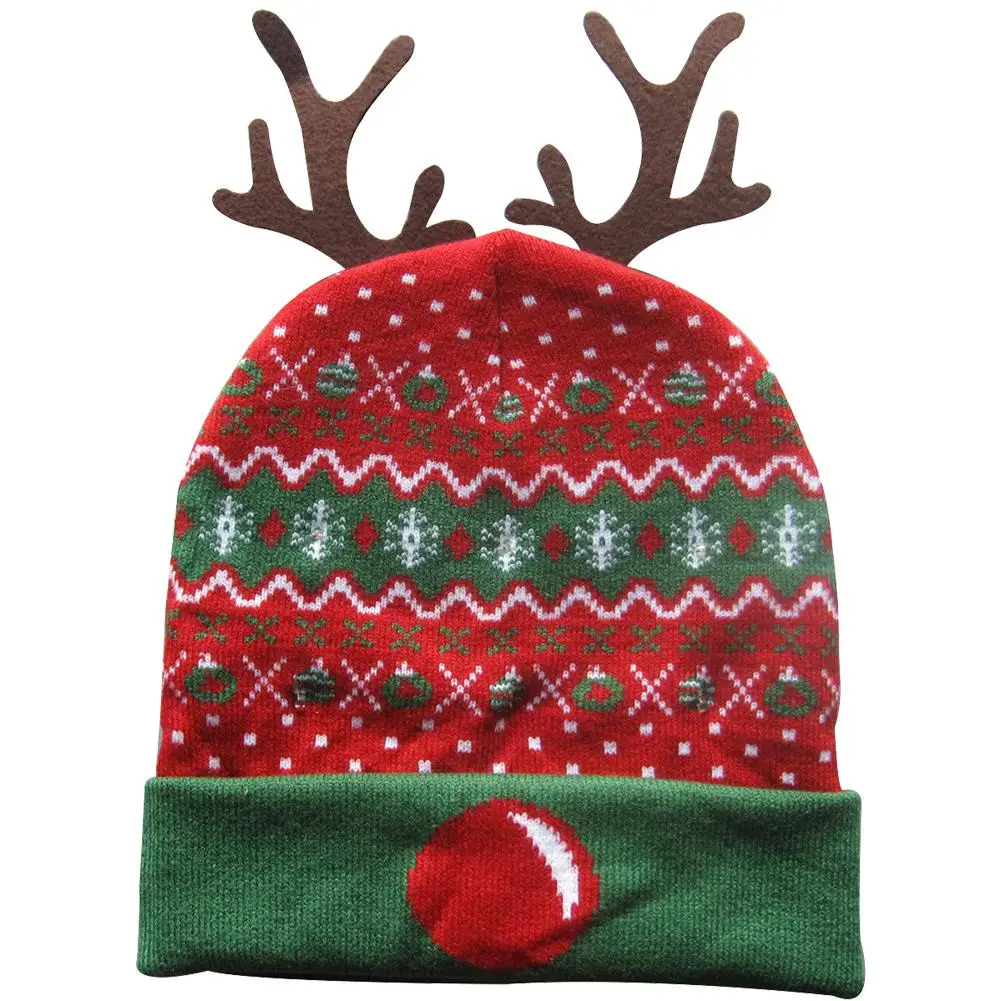 Год, светодиодный светильник, рождественские шапки, вязаный свитер, Рождественский светильник, вязаная шапка для детей и взрослых, для рождественской вечеринки - Цвет: 43