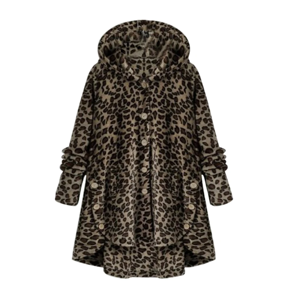 MoneRffi хит зимнее пальто леопардовое пальто Женская однотонная куртка с капюшоном на пуговицах