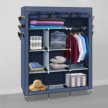 

69 Inch High-Leg Non-Woven Fabric Closet Fashion Assembled Wardrobe Assembled Cloth Wardrobe Clothes Storage Rack