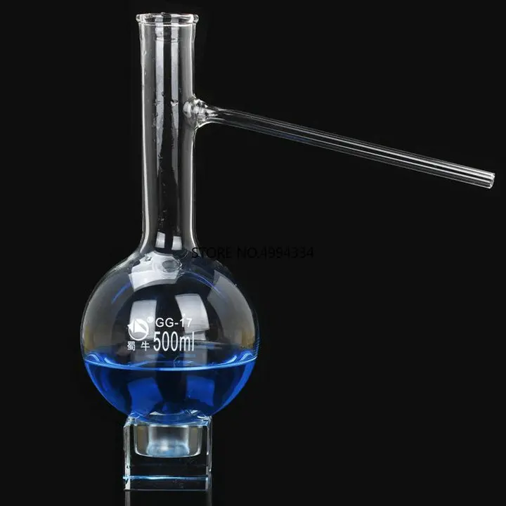 1Pc/lot 50/125/250/500/1000ml Quartz Glass distillation flask with round bottom for kinds of Lab experiments |