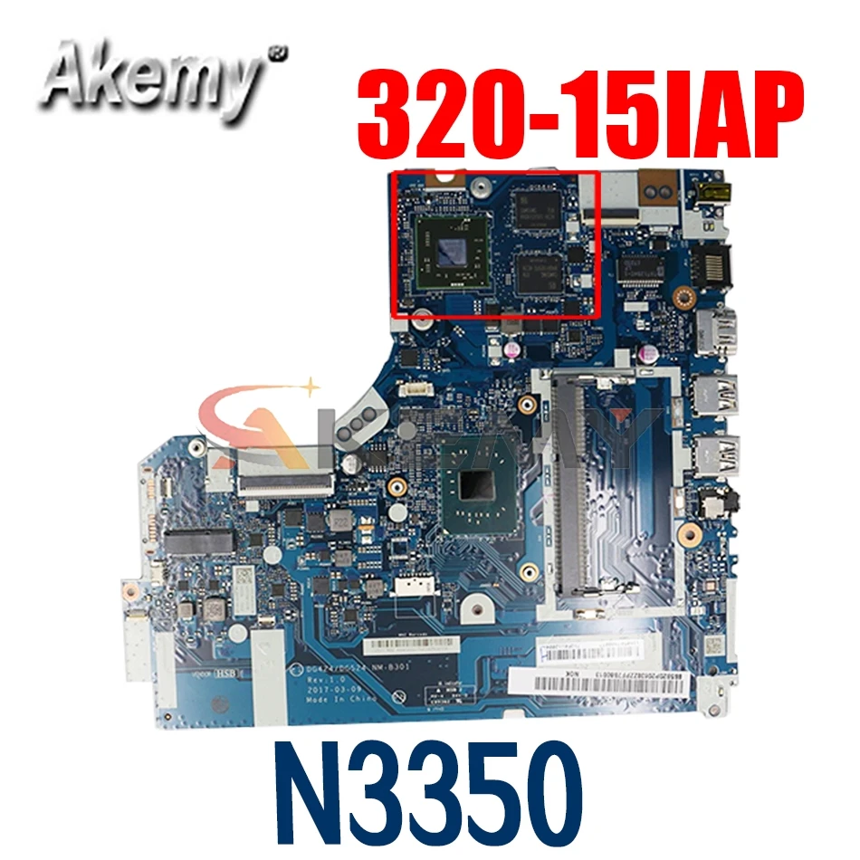 For Lenovo IdeaPad 320-15IAP Laptop Motherboard With SR2Z7 N3350 CPU 2G DG424 DG524 NM-B301 FRU 5B20P20638 | Компьютеры и офис