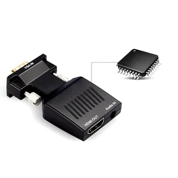 

1080P HD VGA TO HDMI Converter VGA to HDMI Output 1080P HD AV Converter HDTV Audio Video Adapter for PC DVD STB