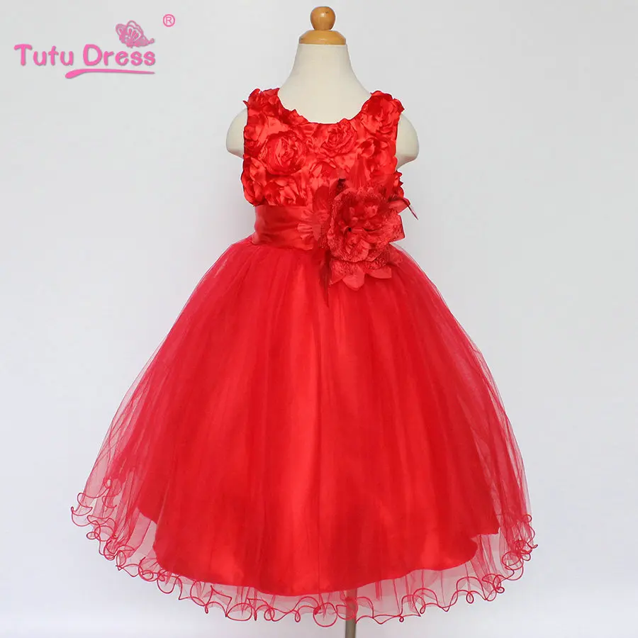 От 1 до 12 лет для маленьких детей; рождественское платье из тюля с цветочным узором для девочек; летнее праздничное платье принцессы на свадьбу; карнавальный костюм с лепестками; вечерние Детские костюмы
