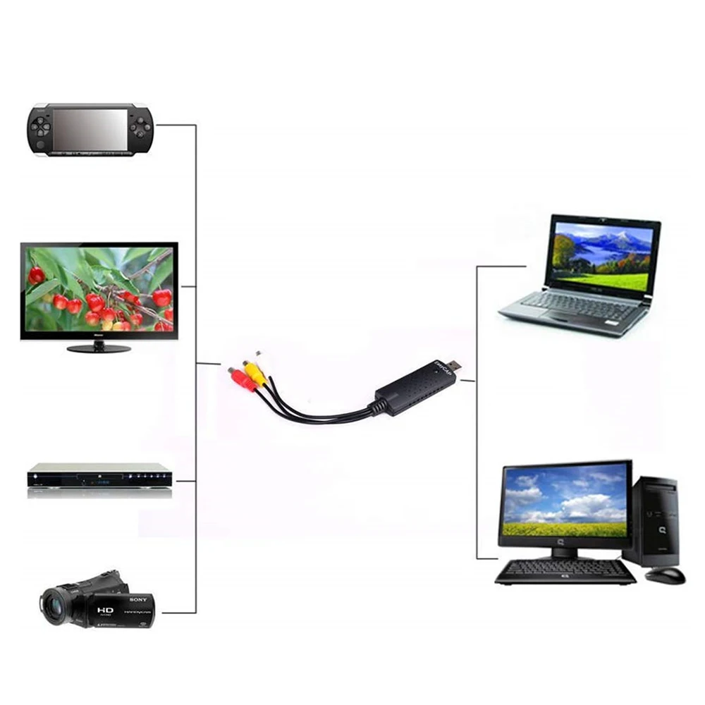 3 в 1 VHS для DVD адаптер USB EasyCAP 2,0 карта захвата видео ТВ DVD VHS аудио карта захвата конвертер ПК для PS3 Xbox для Win